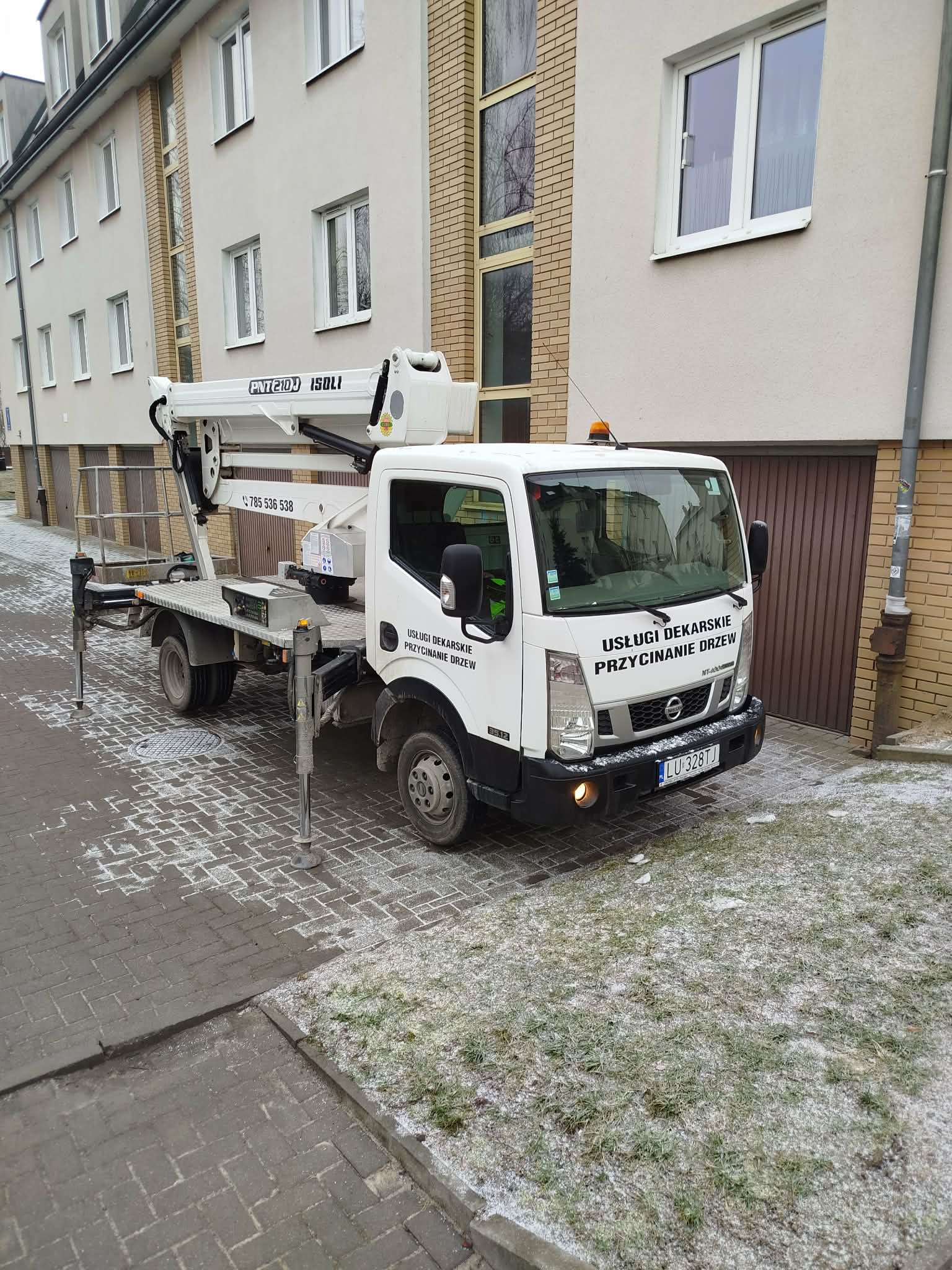 Zwyżka w akcji przy wycince drzew